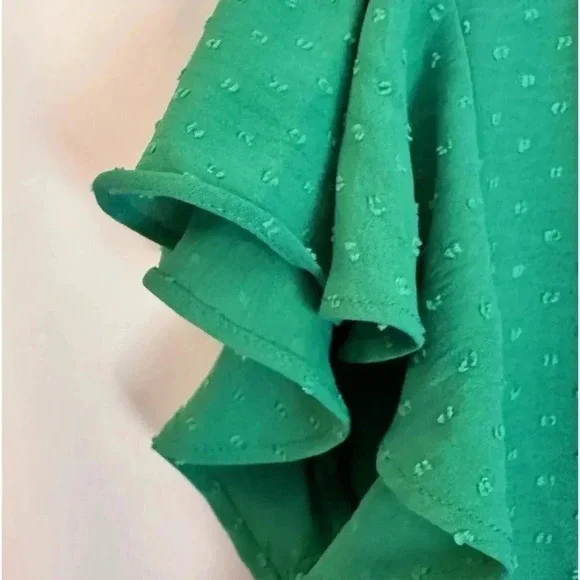 Mine Kelly Green Cap Sleeve Top Ladies Size Large GUC - Picture 4 of 9